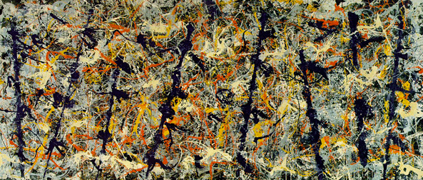 Jackson Pollock's Blue Poles, screenshot via Wikipedia